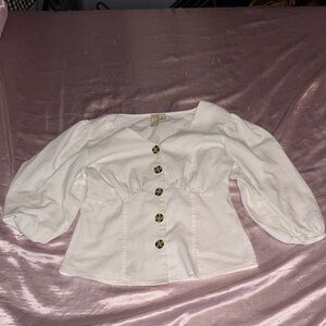 Misia White Button-Up Blouse